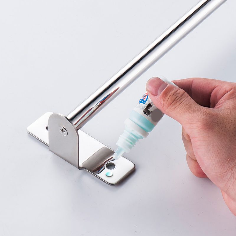 Silver 3-Piece Bathroom Accessory Set Modern Holder