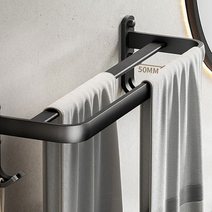 Modern Black Bathroom Accessory Set with Towel Bar