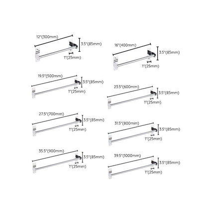 Silver 3-Piece Bathroom Accessory Set Modern Holder
