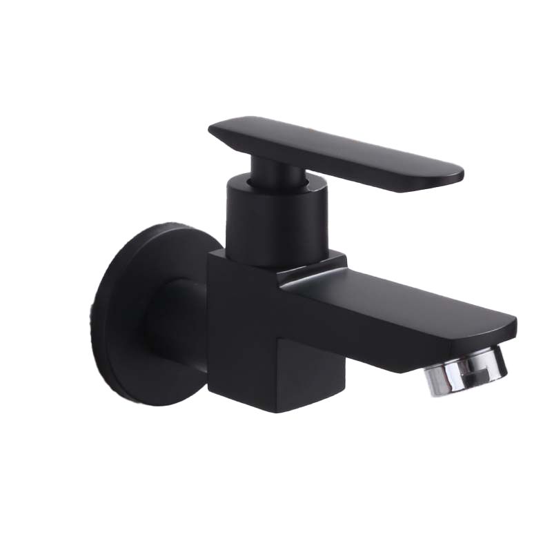 Modern Wall Mount Bathroom Faucet Solid Brass Lever Handle