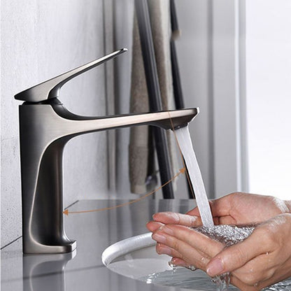Stylish Copper Bathroom Sink Faucet with Lever Handle