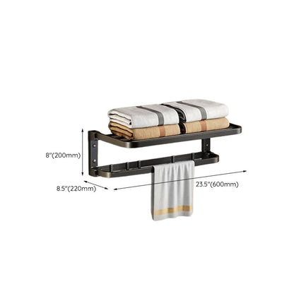 Modern Black Bathroom Accessory Set with Towel Bar