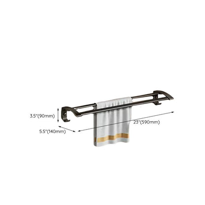 Modern Black Bathroom Accessory Set with Towel Bar
