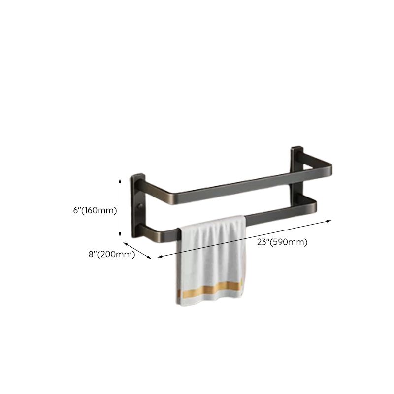 Modern Black Bathroom Accessory Set with Towel Bar