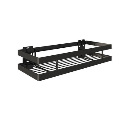 Modern 2-Piece Black Metal Bathroom Shelf Set