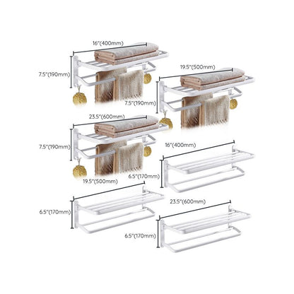 Classic White Bath Hardware Set with Towel Rack