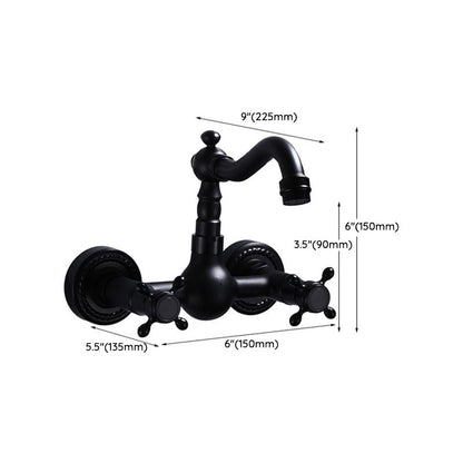 Modern Black Mount Bathroom Faucet Widespread Sink Mixer