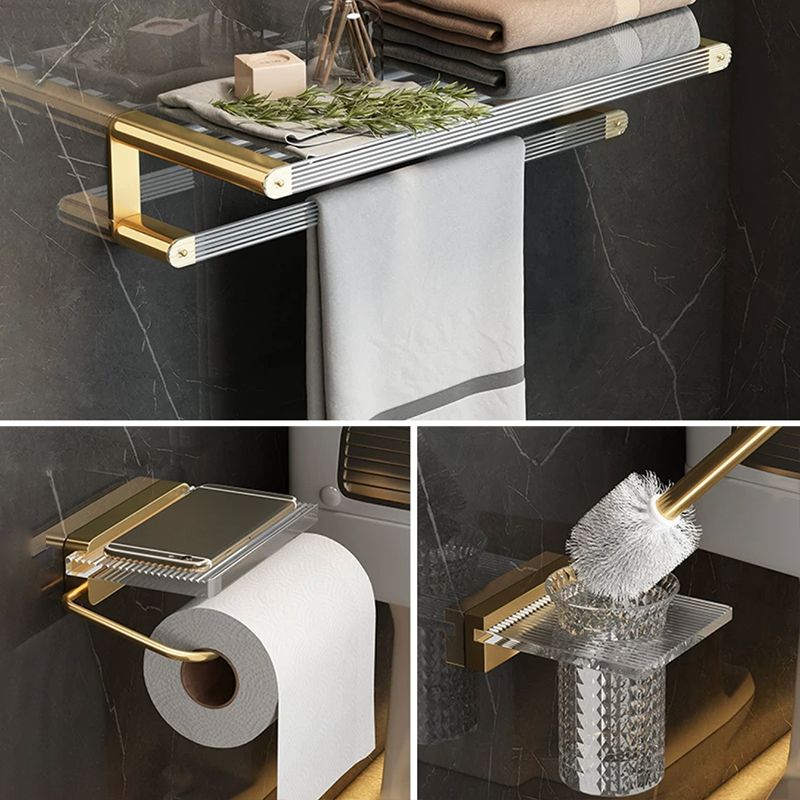 Luxury Gold Bathroom Set Towel Holder Shelf Accessories