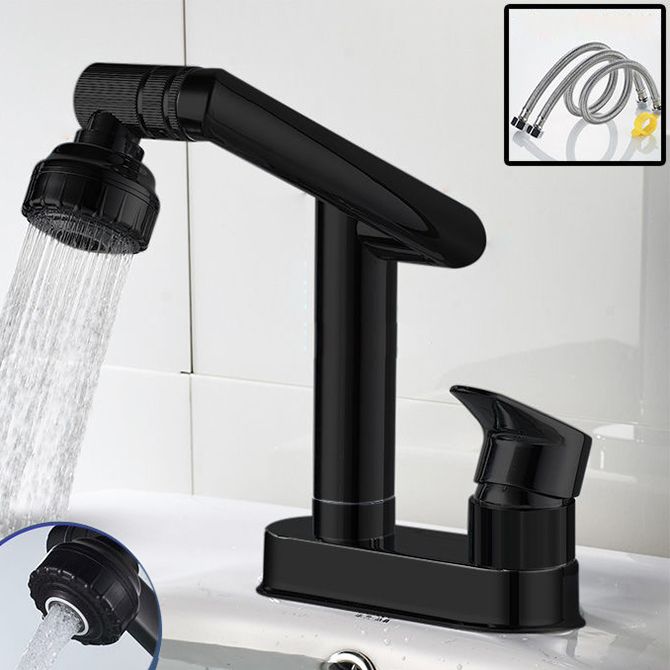 Stylish Copper Handle Kitchen Sink Faucet with Pull-Out Spray
