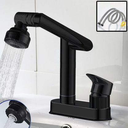Stylish Copper Handle Kitchen Sink Faucet with Pull-Out Spray