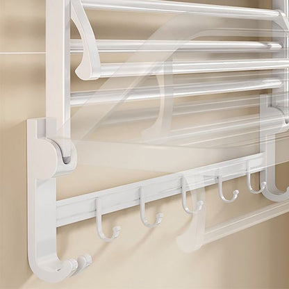 Contemporary Bathroom Accessory Set Towel Bar White Shelf