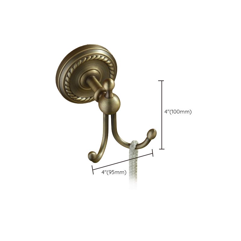 Vintage Brass Bathroom Accessory Set with Shelf and Towel Bar