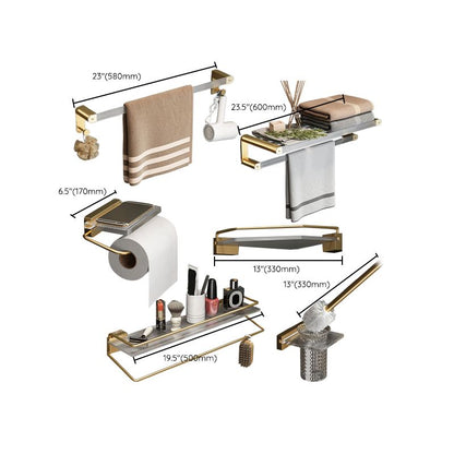 Luxury Gold Bathroom Set Towel Holder Shelf Accessories