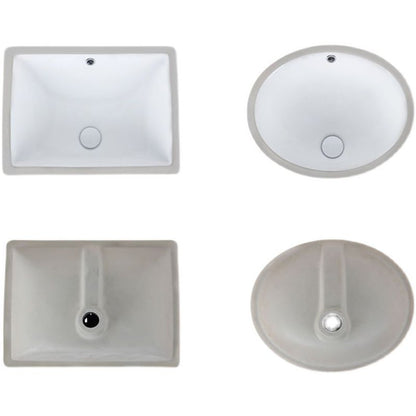 Contemporary Oval Ceramic Sink with Built-in Pop-Up Drain