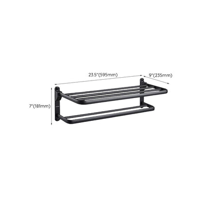 Modern Black Bathroom Accessory Set with Towel Bar