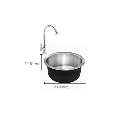 Modern Round Stainless Steel Kitchen Sink with Strainer