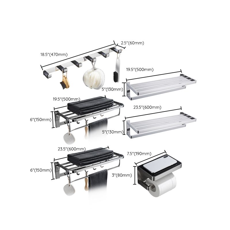 Luxury 5-Piece Chrome Bathroom Accessory Set