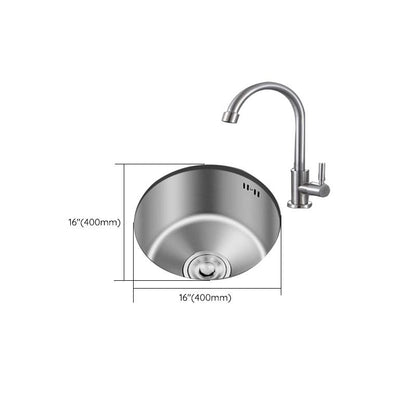 Modern Round Stainless Steel Kitchen Sink with Drain Strainer