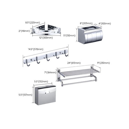 Modern Silver Bathroom Accessories Set