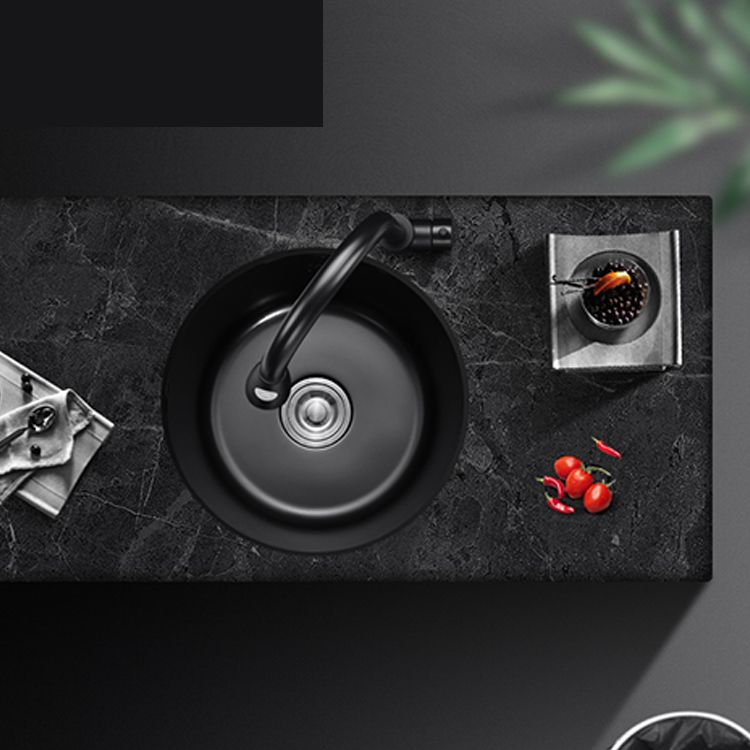 Stainless Steel Round Kitchen Sink with Drain Kit