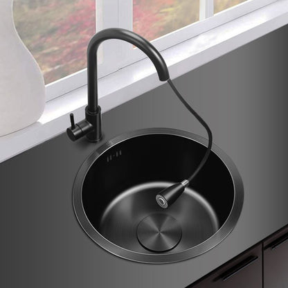 Modern Stainless Steel Kitchen Sink Round Bowl