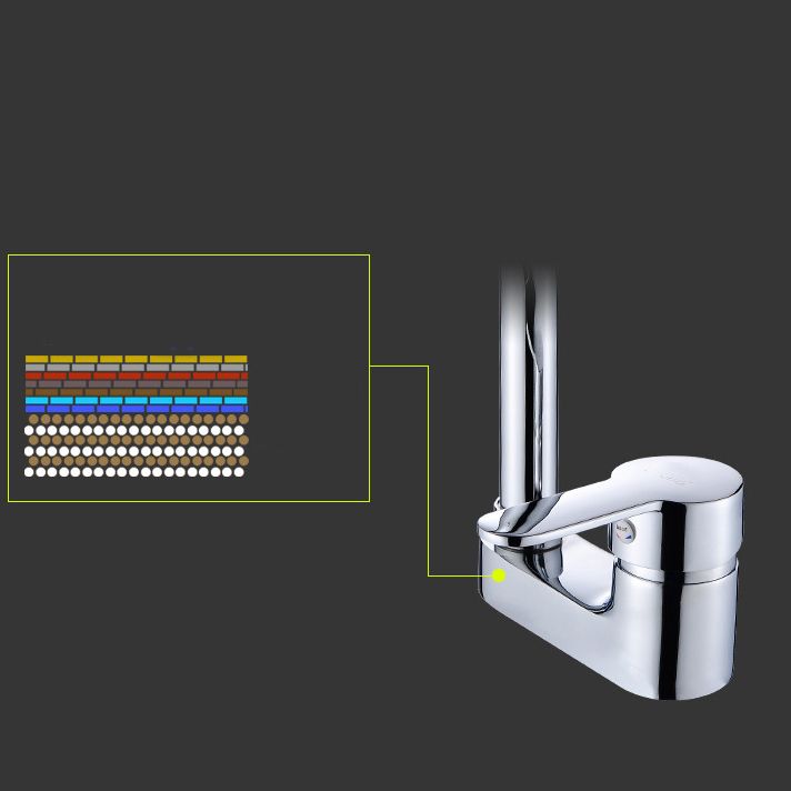 Chrome Finish Bathroom Sink Faucet with Rotating Spout