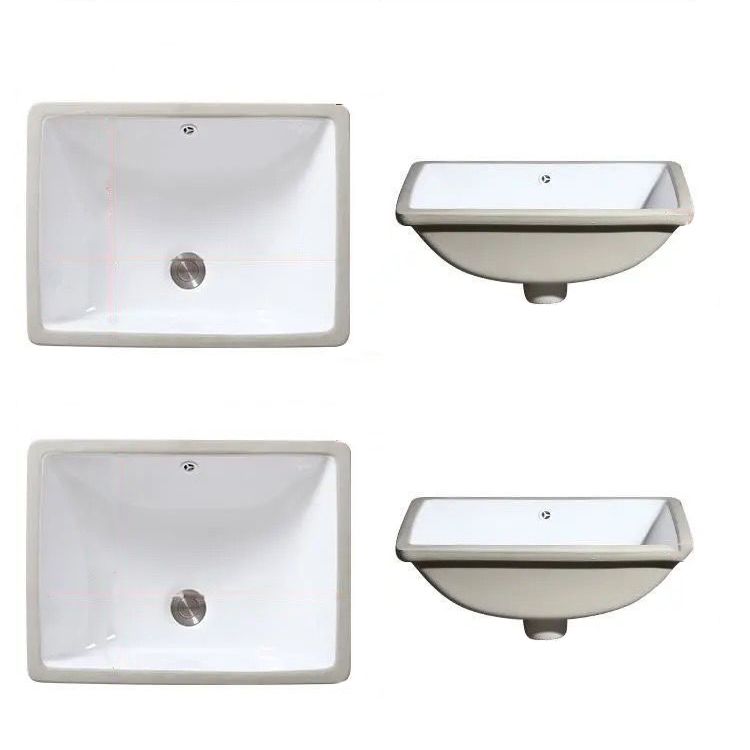Contemporary Oval Ceramic Sink with Built-in Pop-Up Drain