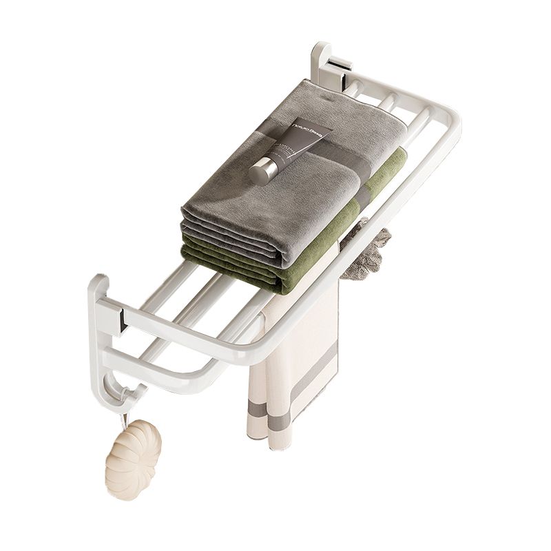 Contemporary Bathroom Accessory Set Towel Bar White Shelf