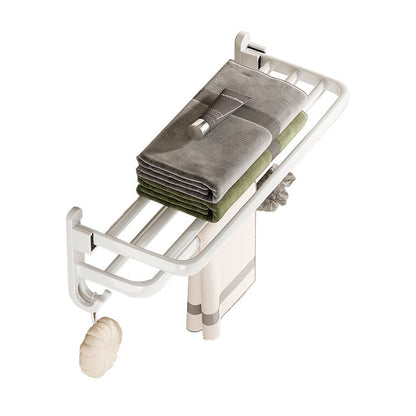 Contemporary Bathroom Accessory Set Towel Bar White Shelf