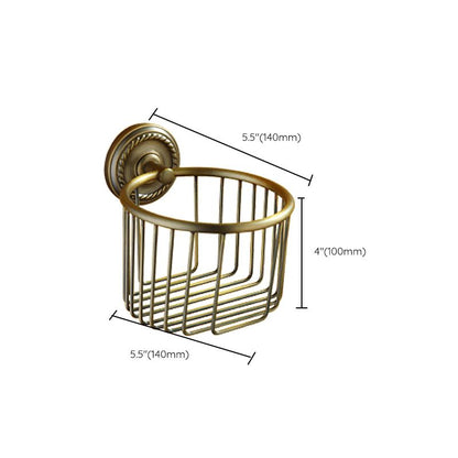 Vintage Brass Bathroom Accessory Set with Shelf and Towel Bar