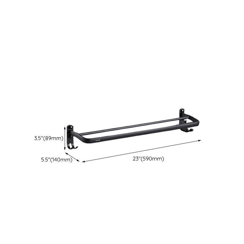 Modern Black Bathroom Accessory Set with Towel Bar
