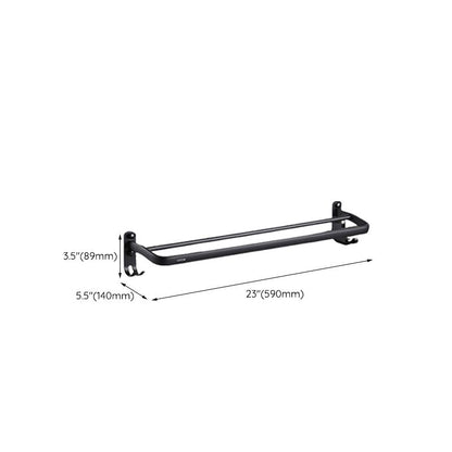 Modern Black Bathroom Accessory Set with Towel Bar