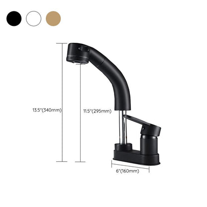 Stylish Copper Handle Kitchen Sink Faucet with Pull-Out Spray