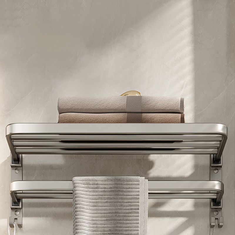 Contemporary Chrome Bathroom Storage Towel Rack Set