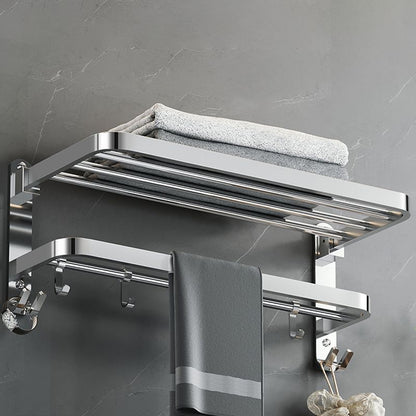 Luxury Chrome Bathroom Accessory Set with Towel Rack