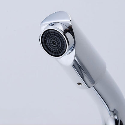 Chrome Finish Bathroom Sink Faucet with Rotating Spout