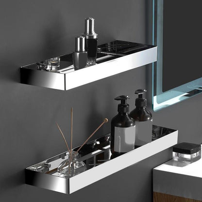 Modern 2-Piece Stainless Steel Bathroom Shelf Set