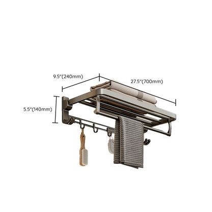 Contemporary Chrome Bathroom Storage Towel Rack Set