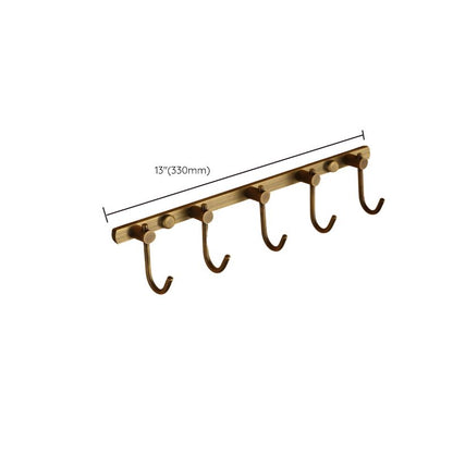 Vintage Brass Bathroom Accessory Set with Shelf and Towel Bar