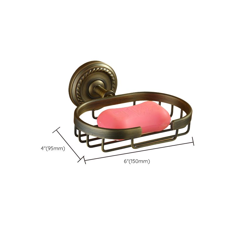 Vintage Brass Bathroom Accessory Set with Shelf and Towel Bar