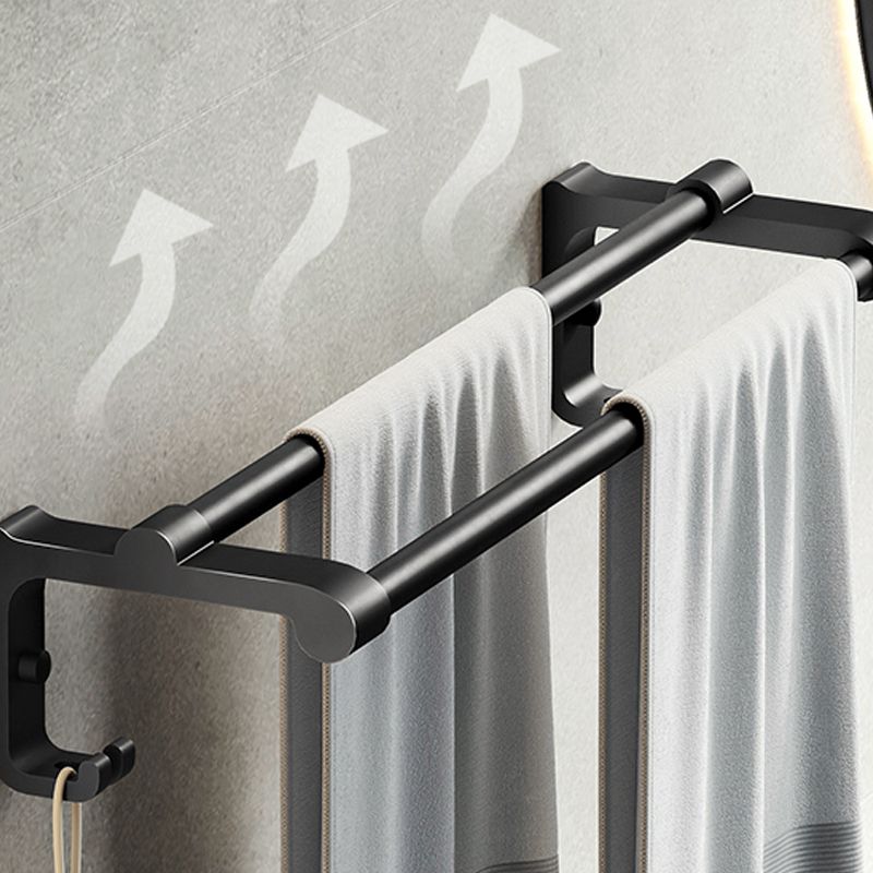 Modern Black Bathroom Accessory Set with Towel Bar