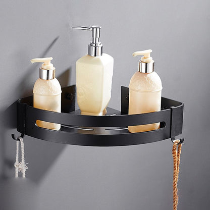 Sleek Black Bathroom Shelf Set, 3 PieceAccessory Kit