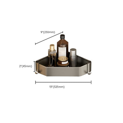 Modern Gray Metal Bath Accessory Set Shelf