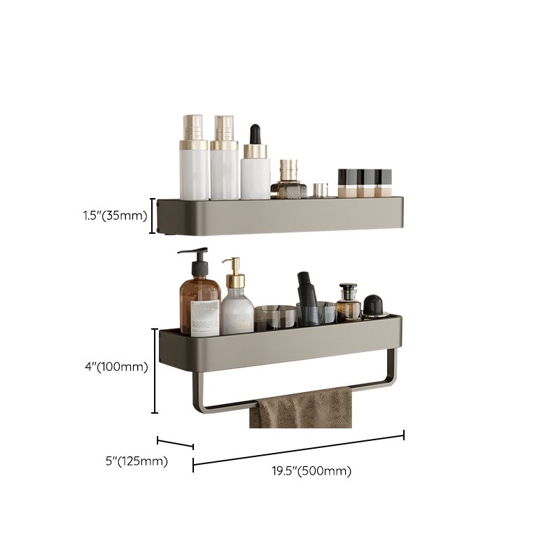 Modern Gray Metal Bath Accessory Set Shelf