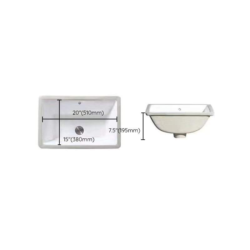 Contemporary Oval Ceramic Sink with Built-in Pop-Up Drain