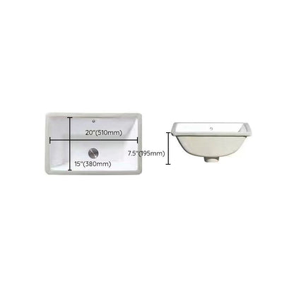 Contemporary Oval Ceramic Sink with Built-in Pop-Up Drain
