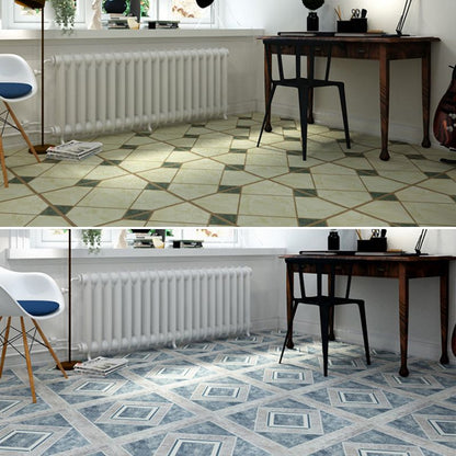 Easy Install Vinyl Floor Tiles with Diamond Pattern - Cofik