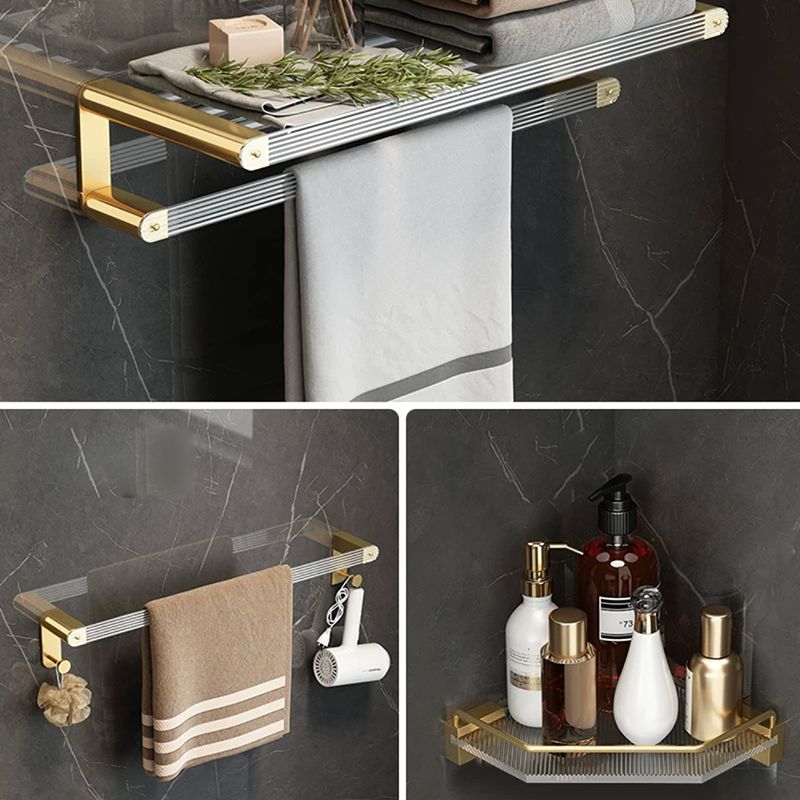 Luxury Gold Bathroom Set Towel Holder Shelf Accessories