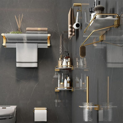 Luxury Gold Bathroom Set Towel Holder Shelf Accessories