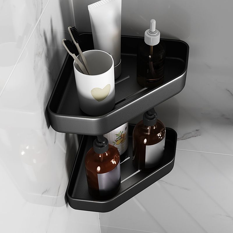 Stylish Black Bathroom Shelf Set Rustproof 1/2/3 Piece